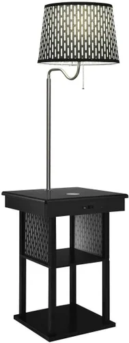 Vista 10 de Brightech Madison - Mesa auxiliar con lámpara combinada, lámpara de escritorio con almohadilla de carga inalámbrica y puerto USB, lámpara de lectura