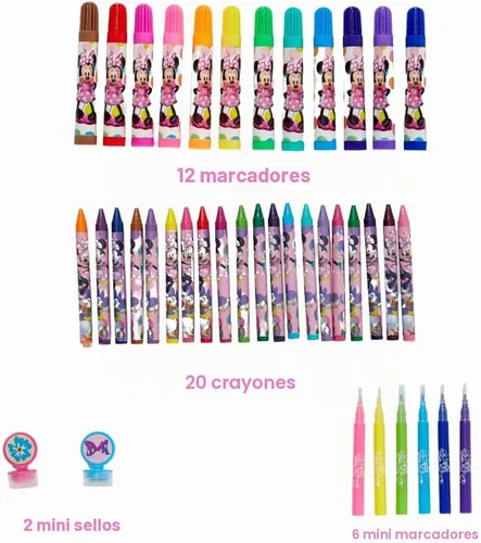 Vista 2 de Disney - Set de arte para colorear Minnie Mouse para niños con calcomanías y selladores, más de 150 piezas