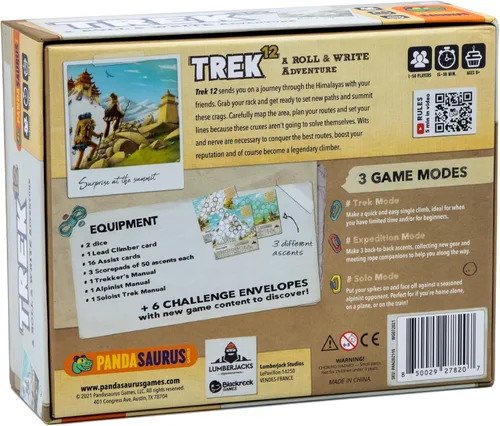 Vista 3 de Trek 12 Himalaya - Juego de mesa - Embárcate en una aventura de estrategia y habilidad del Himalaya. Juego de rodar y escribir para niños y adultos