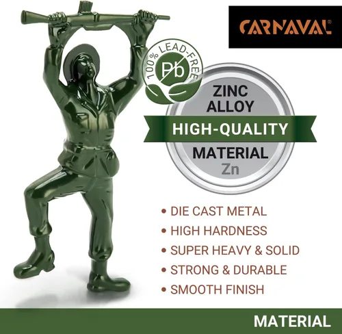 Vista 4 de Carnaval Abrebotellas Green Army Man - Divertido barman compatible, diseño de mini soldado de metal