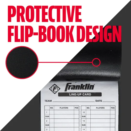 Vista 3 de Franklin Sports MLB - Tarjetas de alineación de béisbol y sóftbol, 25 hojas de juego + soporte para entrenadores + gerentes, color negro