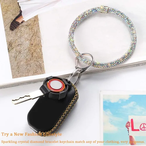 Vista 8 de Pulsera de cristal, llavero de diamantes de imitación Artscope para mujer, B - Ab