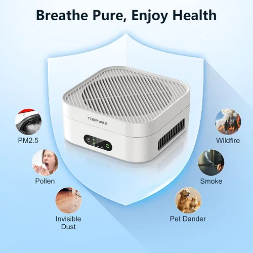 Vista 5 de Purificadores de aire para el dormitorio del hogar de hasta 600 pies cuadrados, purificador de aire True HEPA para mascotas, polvo, caspa, polen