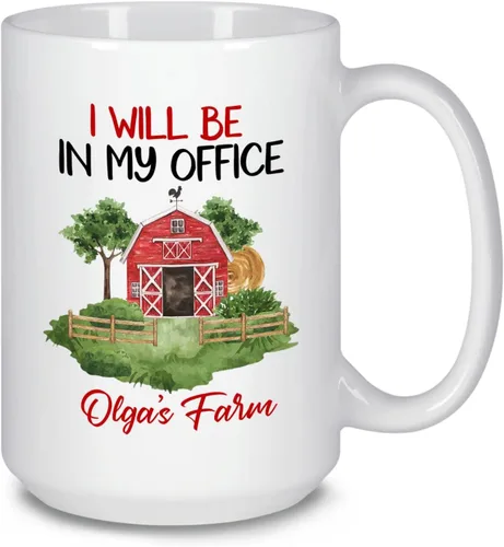 Vista 11 de Taza blanca personalizada de agricultura, tazas con texto en inglés "Farm House We May Not Have It All Togather", divertidas tazas de café agrícolas