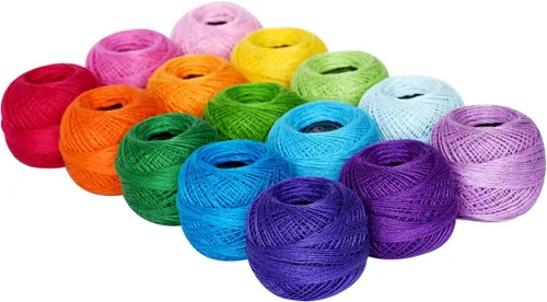 Vista 17 de Hilo de ganchillo clásico de 20 colores, paquete de 20 unidades, 100% algodón (azul aciano-553-3838)