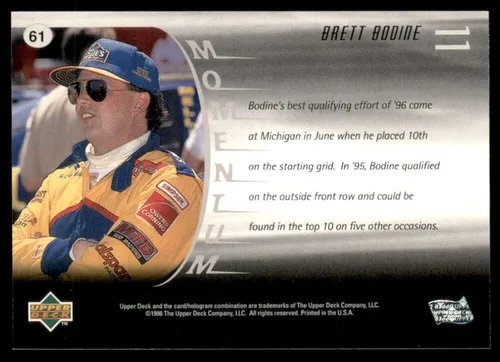 Vista 2 de Racing NASCAR 1997 Upper Deck Victory Circle #61 Brett Bodine's Car EX+
