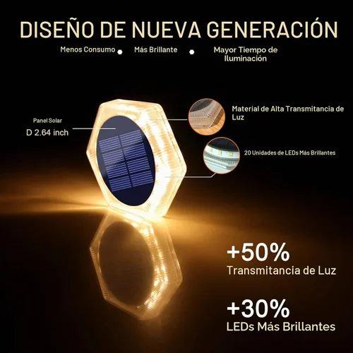 Vista 2 de YiLaie - Luces solares planas para escalera de muelle para exteriores