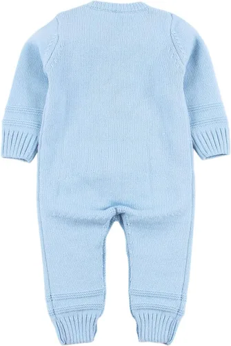 Vista 2 de mimixiong Mameluco de punto de Pascua de conejito para bebé, sin mangas, lindo traje Azul