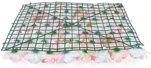 Vista 6 de 12 paneles de pared de flores artificiales de 24 x 16 pulgadas, paneles decorativos de flores de rosas de seda 3D, fondo de pared de flores