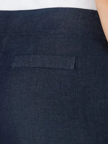 Vista 5 de Pantalones capri para mujer, elegantes, clásicos, de ajuste fácil, y cintura elástica.