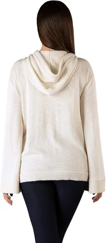 Vista 3 de Inca Fashions - Sudadera con capucha de punto de alpaca para mujer, sin teñir, suavidad premium