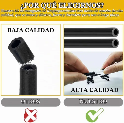 Vista 3 de Manguera de lavado de parabrisas, kit de reparación de parabrisas, 2 mangueras de líquido de lavadora de 4M con 24 conectores de manguera