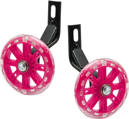 Vista 9 de Par de ruedas auxiliares de bicicleta para niños, accesorios para bicicletas de 12 "14" 16", ruedas de entrenamiento flash
