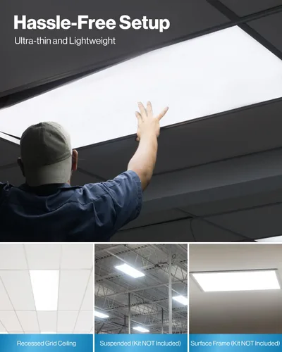 Vista 4 de Sunco Luz de panel plano LED de 2 x 4 para techo de caída para oficina, 7700 LM, características seleccionables, 40W/50W/60W, 4000K/5000K/6000K