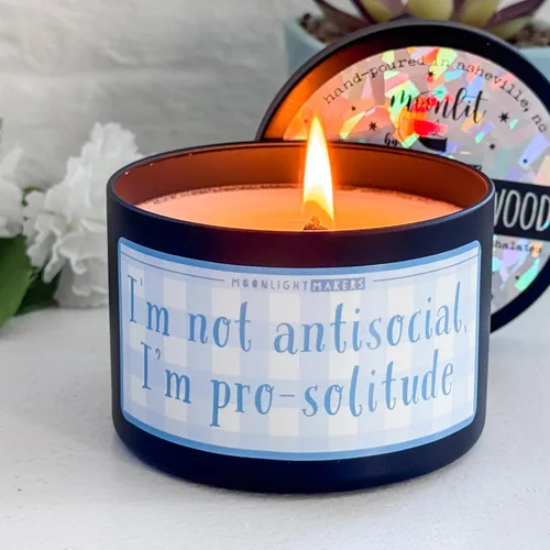 Vista 16 de Moonlight Makers Inner Peace Starts with Four Words: Not My F*cking Problem - Lavender Driftwood Scented Soy Wax Candle, Funny Birthday & Bridal