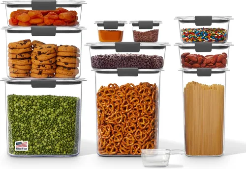 Vista 16 de Rubbermaid Brilliance - Recipientes para almacenar alimentos, libres de bisfenol A, con tapas
