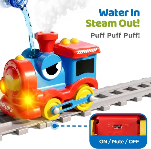 Vista 2 de iPlay, iLearn Juego de juguetes de tren para niños pequeños, tren de vapor