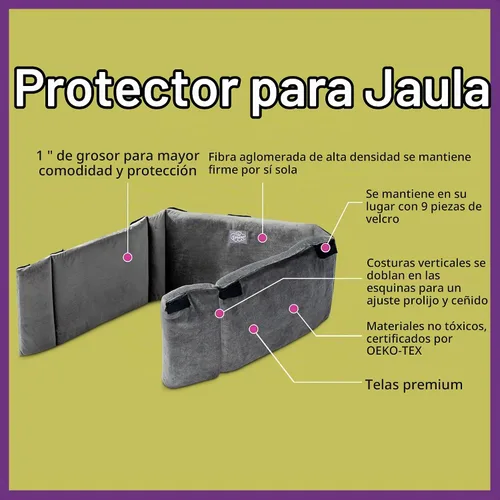 Vista 4 de Pet Dreams El juego de 3 piezas incluye funda para jaula de perro, alfombrilla para perro y almohadilla protectora. Ropa de cama lavable para Gris