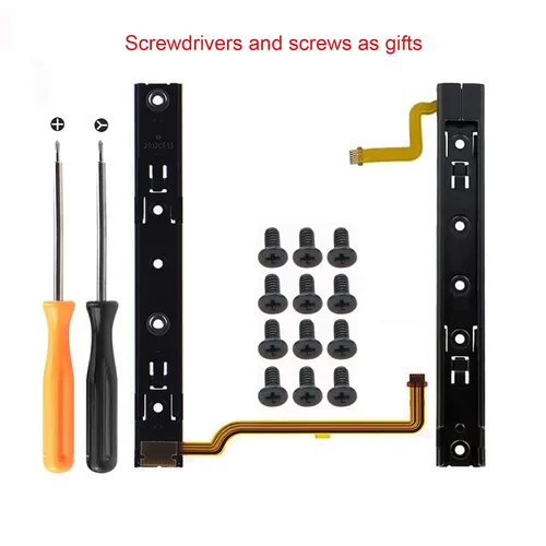 Vista 2 de Onyehn Original Repair Part(with Screws) Replacement Right and Left Slide Rail with Flex Cable Fix Part for Nintendo Switch Console NS Rebuild Track