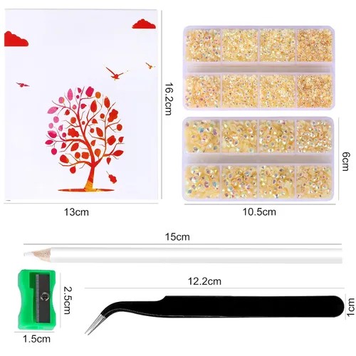 Vista 4 de 10400 diamantes de imitación beige, cristales de resina de gelatina para uñas, cristales de bricolaje con parte trasera plana no termoadhesivos