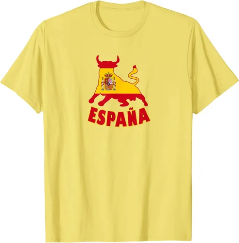 Vista 14 de Spain Espana with Bull and National Flag/Present T-Shirt Asphalt Grey