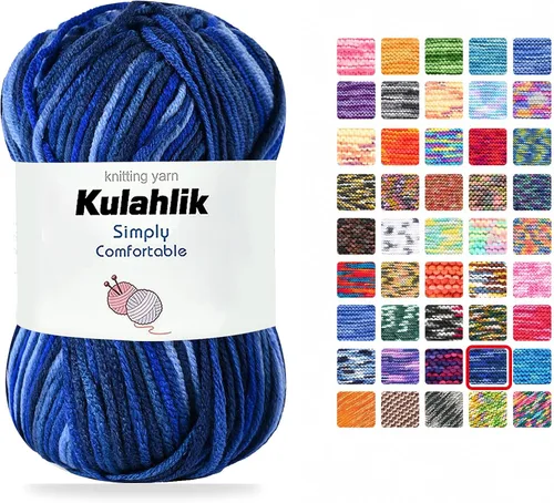 Vista 47 de Hilo acrílico de 8.82 oz (5 x 1.76 oz) para tejer, hilo de hilo degradado colorido, 5 rollos de madejas, perfecto para cualquier proyecto de 06