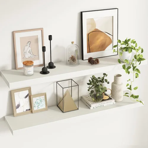 Vista 57 de Fun Memories Estantes flotantes – Estante de pared de 9.3 pulgadas de profundidad para decoración y almacenamiento – Estantería de exhibición