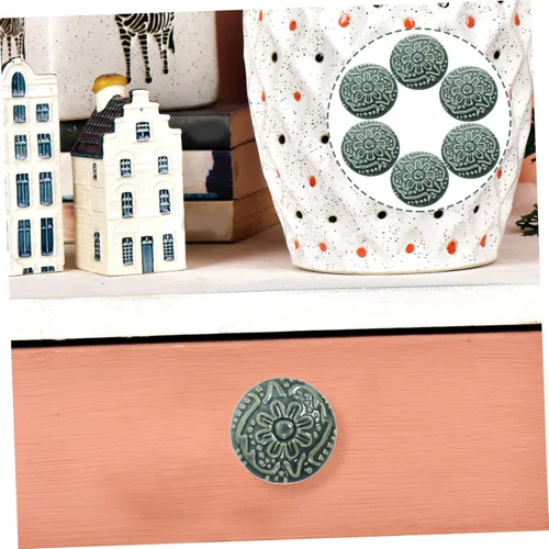 Vista 4 de Pomo decorativo de cerámica para puerta, 6 piezas, pomos decorativos para armario, manijas de tocador, tiradores de gabinete de cocina, pomos