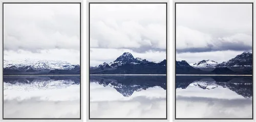 Vista 46 de SIGNWIN Lienzo enmarcado para pared, juego de arte tranquilo con reflejo de lago, acuarela, montaña y agua, ilustraciones modernas, arte abstracto