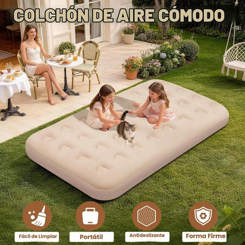 Vista 6 de MeiLyte Inflatable Bed Twin Size, Inflatable Air Mattress with Backrest