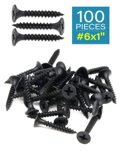 Vista 2 de IMScrews Tornillos Phillips de cabeza plana #6 x 1 para paneles de yeso de rosca fina, tornillo de madera de punta afilada, acero al carbono 1022A