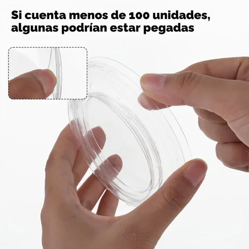 Vista 5 de Rainmae Paquete de 100 tazas de postre con tapas, vasos de plástico desechables apilables con tapas planas, tazas de helado de 10.1 fl oz/10 onzas