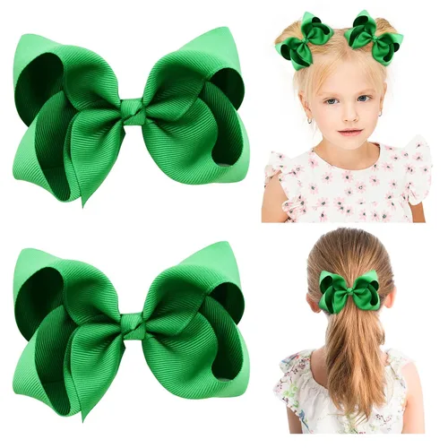 Vista 10 de YHXX YLEN Pinzas para el cabello para niñas, 2 unidades Cuadros con purpurina de 3 pulgadas