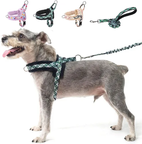 Vista 26 de BEAUTYZOO Arnés para Perros Pequeños, Juego de Arnés y Correa sin Tirones, Arnés de Pecho para Cachorros a Prueba de Escapes con Mango, Arnés Beige