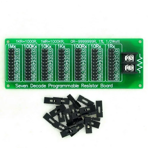 Vista 3 de Electronics-Salon 1R - 9999999R Tablero de resistencia programable de siete décadas, paso 1R, 1%, 1/2 vatios.