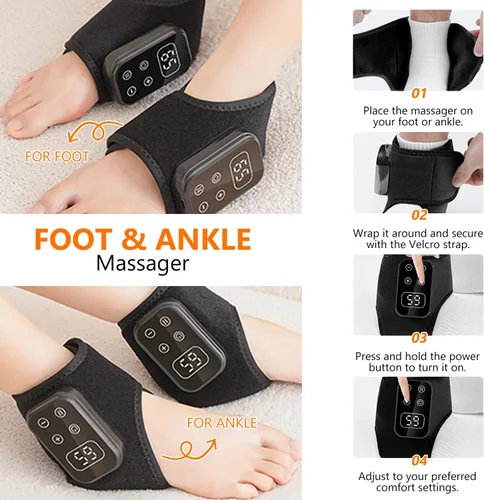 Vista 4 de Foot Advanced Renew - Masajeador de triple método para neuropatía y fascitis plantar, masajeador de pies inalámbrico con calor y vibración, portátil
