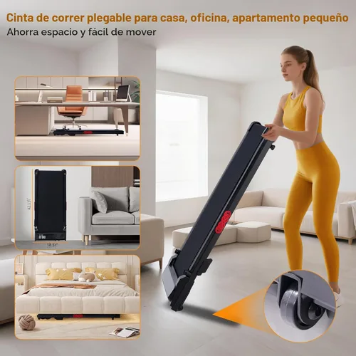 Vista 8 de KASSADIN Almohadilla para caminar con barra de asa, caminadora portátil con asas para el hogar pequeño, 3.0 HP debajo del escritorio, caminadora