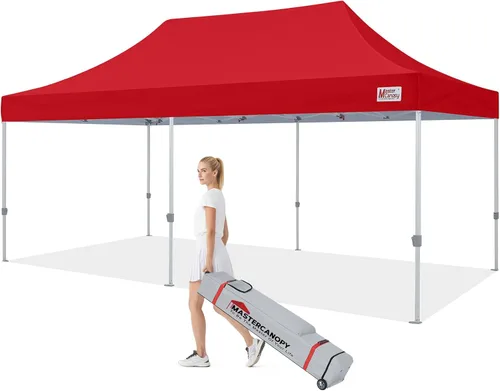 Vista 19 de MASTERCANOPY - Toldo plegable estilo tienda de campaña de 10 x 10 pies, de montura instantánea y para uso comercial, con una bolsa con ruedas