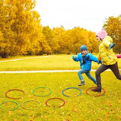 Vista 6 de Libima - Juego de 12 aros de ejercicio de 15.8 pulgadas para carrera de obstáculos, aro grande