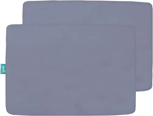 Vista 2 de Pack and Play - Juego de sábanas y protectores de colchón, paquete de 4, color gris 4-Piece Set: 2 Waterproof Quilted Covers + 2 Soft Sheets, Fits