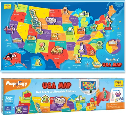 Vista 10 de Imagimake Mapology - Mapa del mundo con calcomanías reutilizables