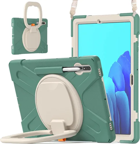 Vista 21 de 360 Rotation Case for Galaxy Tab ActivePro/Tab Active4 Pro/Active 5 Pro 10.1" Sturdy Cover Rotate Ring Stand Shoulder Carrying Strap Hand Strap
