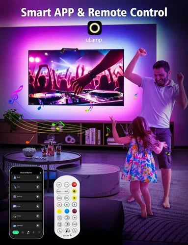 Vista 6 de echosari Sincronización de retroiluminación de TV con pantalla, luces de TV que cambian con TV para pantalla de 55 a 65 pulgadas, tira de luces