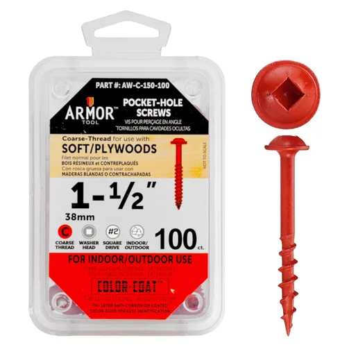 Vista 15 de ARMOR TOOL AP-C-100-100 Tornillos de rosca gruesa de 1 pulgada con revestimiento de color verde y unidad cuadrada