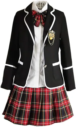Vista 16 de URSFUR Conjunto de uniforme escolar japonés de estilo británico para mujer, disfraz de cosplay de anime para niña Estilo 1