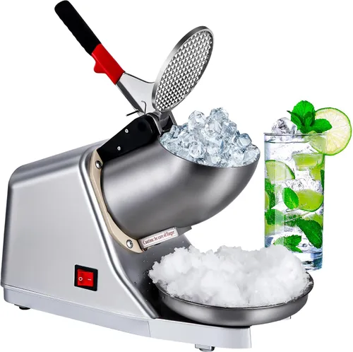 Vista 10 de HomGarden Máquina de afeitar eléctrica de hielo de 143 libras, máquina de afeitar de acero inoxidable, trituradora de hielo afeitado para uso Naranja