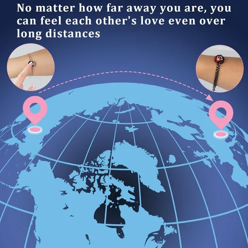 Vista 2 de EAOYAO Long Distance Touch Bracelets, Couples Bracelets, Remote Smart Matching Couples Bracelet for Couples Suitable for Long Distance Relationship