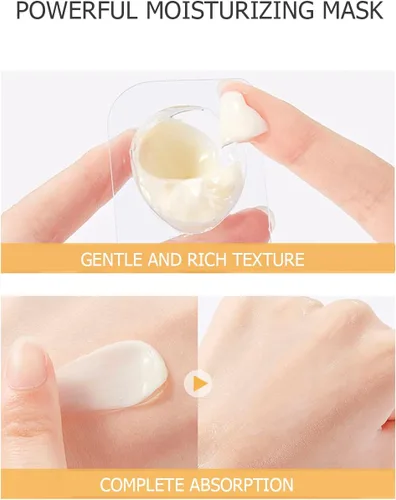 Vista 5 de VENZEN Facial Hidratante Profundo Refrescante Cuidado Delicado Colágeno Yema De Huevo Máscara Facial 5gx8pcs