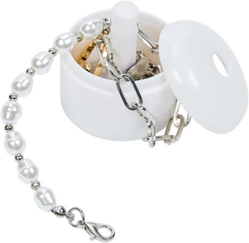 Vista 3 de Soporte de joyería de viaje, llavero portátil para anillos, caja de almacenamiento de joyas deportivas, estuche de joyería de viaje, contenedor