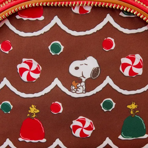 Vista 7 de Loungefly Peanuts Snoopy Gingerbread House - Mini mochila perfumada, Marrón